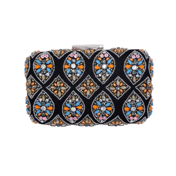 VELVET BEADED BOX BAG