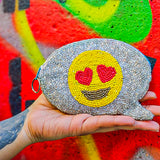 HEART EYES EMOJI TEXT COIN PURSE