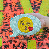 KISSY FACE EMOJI TEXT COIN PURSE