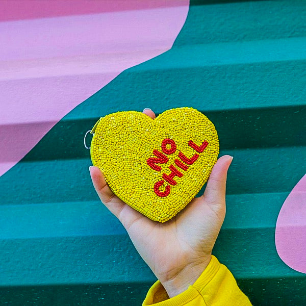 NO CHILL CANDY HEART COIN PURSE
